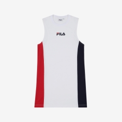 Fila Color Block Sleeveless - Naisten Mekot - Valkoinen | FI-68380